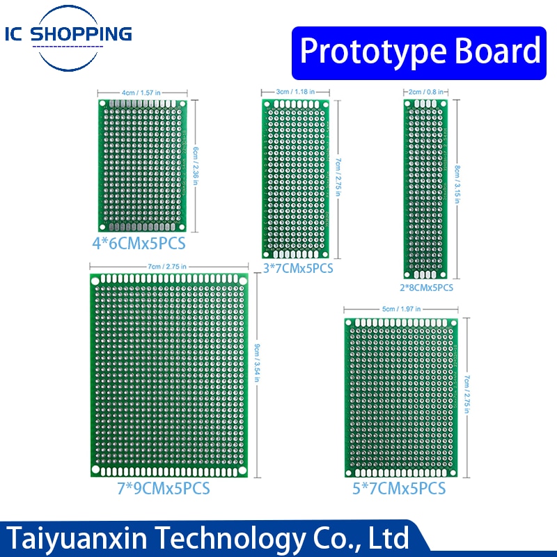 PCB Ÿ  ȸ 亸,   Ÿ DIY PCB ŰƮ, 4x6cm, 5x7cm, 3x7cm, 2x8cm, 7x9cm ȥ, 25PCs